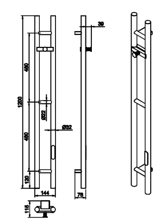 Полотенцесушитель электрический Boheme 2-трубы круглый BRONZE 729-BR