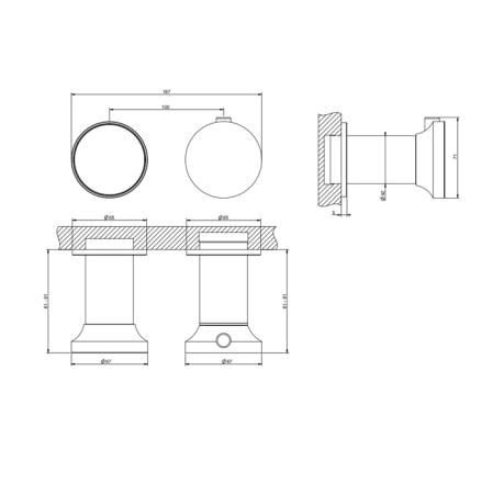 Gessi Origini Внешние части встроенного термостата для ванны, цвет: Finox Brushed Nickel