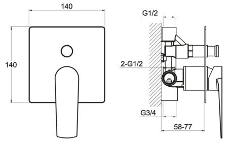 Смеситель для душа BELBAGNO CARIN CAR-BASM-CRM хром
