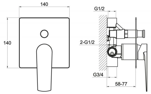 Смеситель для душа BELBAGNO CARIN CAR-BASM-CRM хром