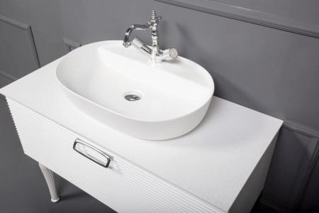 Тумба Boheme Linea 100 белая + Хром 842-100-WCR