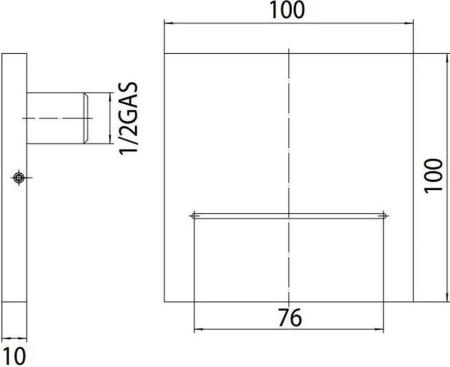 Излив для ванны и душа Bossini Ole' Square E86908.030, каскадная струя, хром