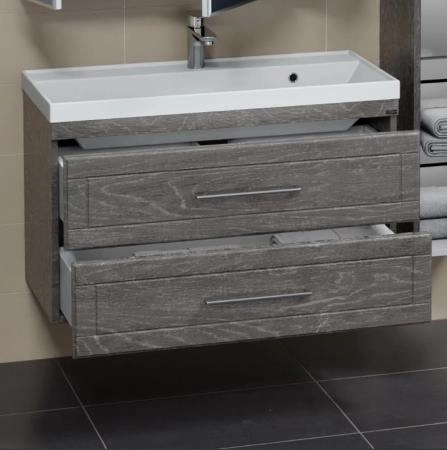 Тумба под раковину СаНта Венера 100 дуб шале графит, подвесная (ум Classic 100)