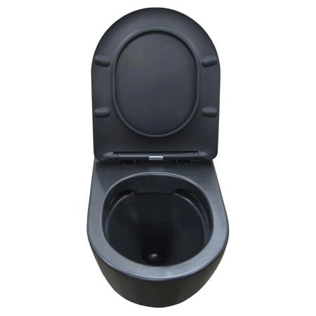 Унитаз подвесной Azario Gloria 48х37х36 безободковый, чёрный матовый (AZ-2003MB)