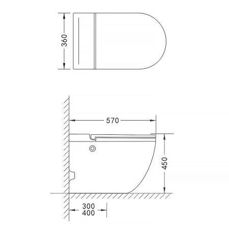 Унитаз импульсный Azario AZ-102 полукруглый 360х570х450 напольный, быстросъемное сиденье микролифт