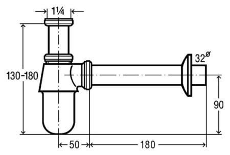 Сифон для раковины Viega 102845 с пробкой