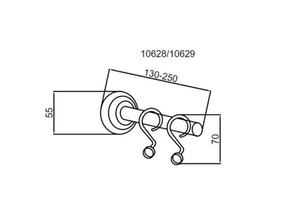 Карниз для шторки ванны Boheme IMPERIALE 10420