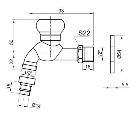 Сливной кран BRONZE DE LUXE (насадка-рассекатель) (21978/1) бронза