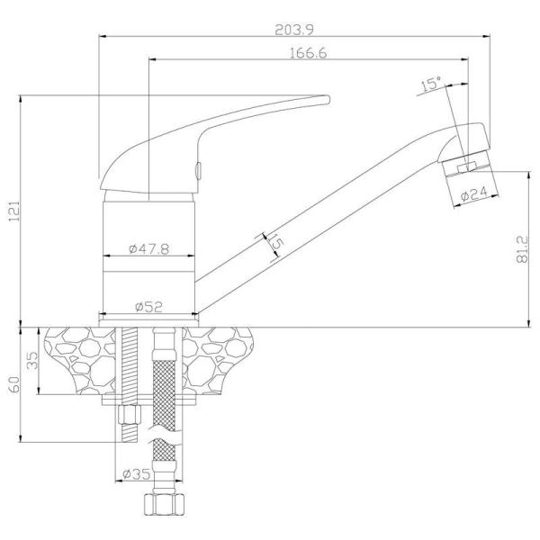 Смеситель Rossinka Y40-22 для кухни