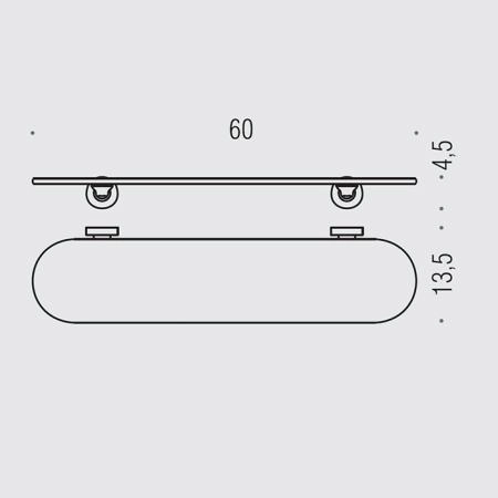Colombo Basic Полочка 60 см, цвет: чёрный матовый/матовое стекло