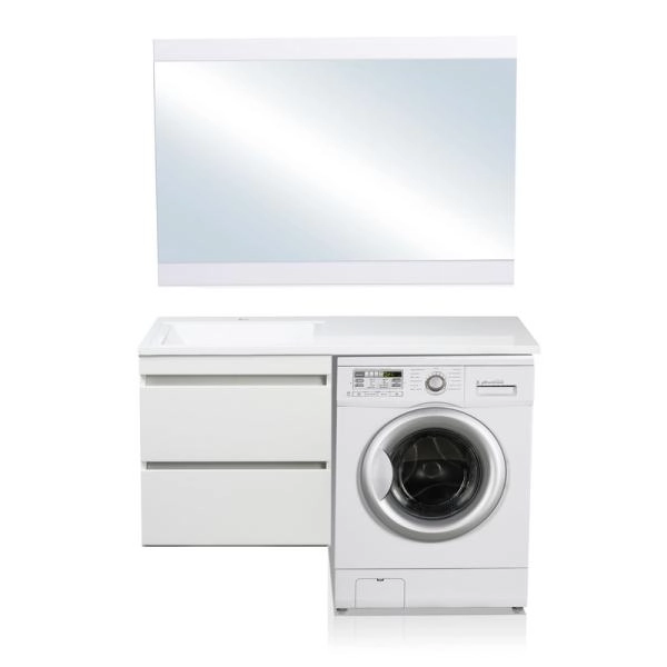 Тумба подвесная Style Line Даллас 120, Люкс белая, PLUS