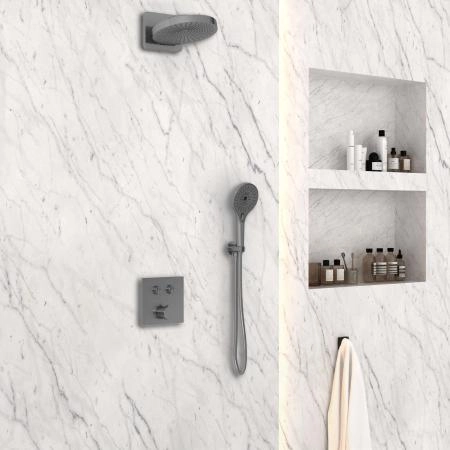 Душевой комплект Vincea Inspire VSFW-4I211GM встраиваемый, вороненая сталь