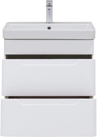 Тумба под раковину Aquanet София 60 белый глянец (2 ящика)
