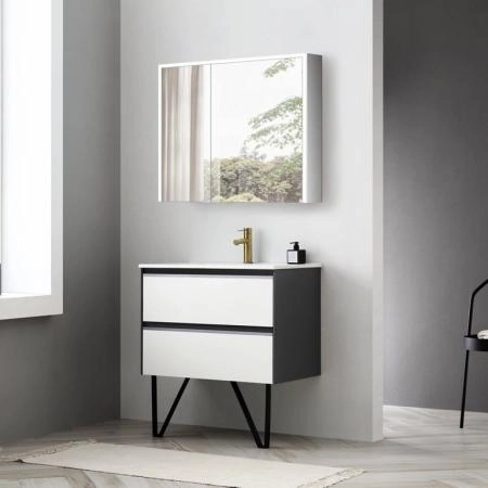 Зеркальный шкаф ESBANO ES-5008NS LED подсветка сенсор, с розеткой 800x700X140