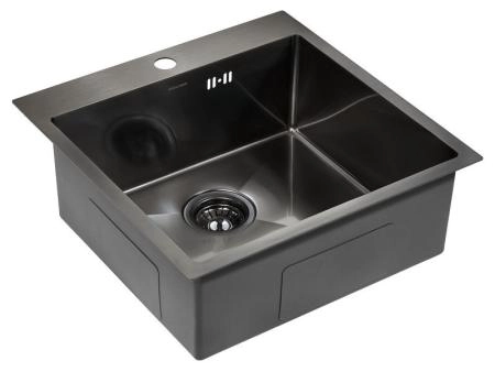 Кухонная мойка Paulmark KRONER PM215151-GM вороненая сталь 510х510мм нерж. Сталь