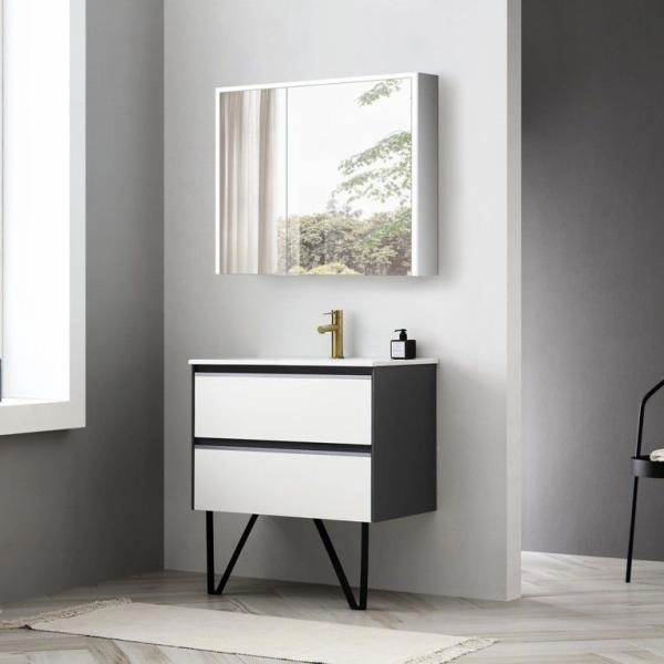 Зеркальный шкаф ESBANO ES-5008NS LED подсветка сенсор, с розеткой 800x700X140