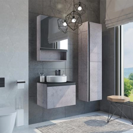 Зеркало-шкаф Comforty Эдинбург-60 00-00002043 бетон светлый