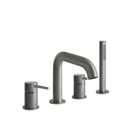 Gessi Bath316 Смеситель для ванны на 4 отверстия, с переключателем, изливом и шлангом 1,50 м, цвет: шлифованная сталь, цвет: шлифованная сталь