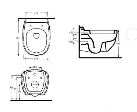Унитаз BeWash Bekinger подвесной с сиденьем микролифт черный глянец 87303206