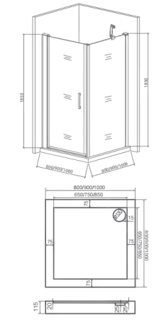 Душевой угол GOOD DOOR Pandora CR-80-C-CH 80x80 см