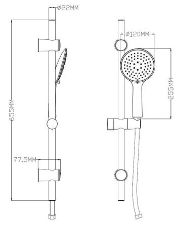Душевой гарнитур ESKO SCS855Black хром