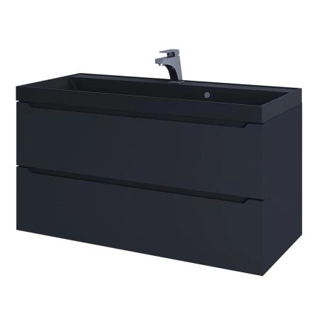 Тумба с раковиной Uperwood Tanos-Classic Quartz 100 см, черная/уголь