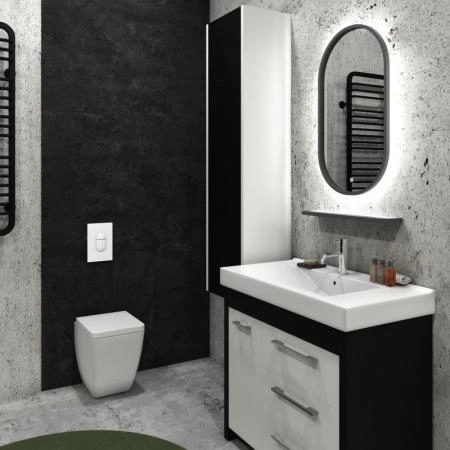 Зеркало Континент Prime standart 450x800 серый ЗЛП1079 с подсветкой