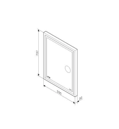 Зеркало AM.PM GEM 55 см Led-подсветка, часами и косметическим зеркалом, M91AMOX0553WG