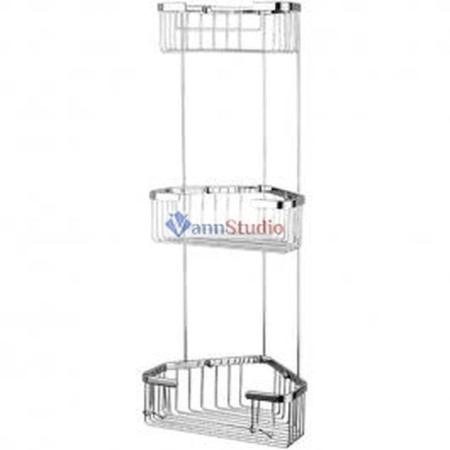 F351-2 Полка 3-ярусная угловая Frap нержавейка хром