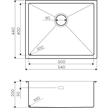 Кухонная мойка Omoikiri Taki 54-U/IF-GM 4973107, 540x440, вороненая сталь