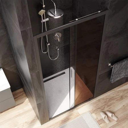 Дверь душевая в нишу AM.PM Gem W90G-100-1-195BBr прозрачное, бронзовое; профиль черный