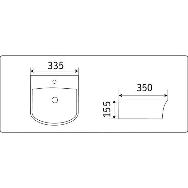 Раковина CeramaLux N 78369 33 см подвесная