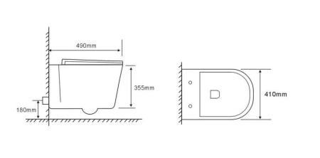 Унитаз Cerutti SPA SANTA Aria подвесной безободковый широкий CT9666 (485х410х355)