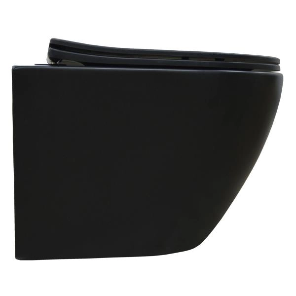 Унитаз подвесной Azario Gloria 48х37х36 безободковый, чёрный матовый (AZ-2003MB)