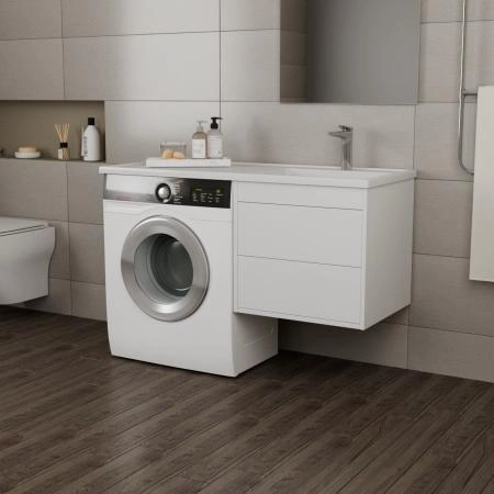 Тумба Veneciana Nera 55 под умыв-к "Magenta 1200" R/L и стир.машин., с 2-мя ящиками, подвес, белая