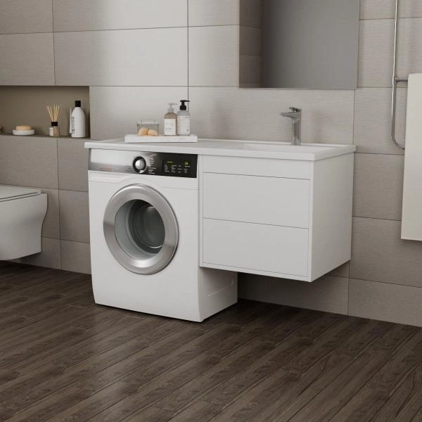 Тумба Veneciana Nera 55 под умыв-к "Magenta 1200" R/L и стир.машин., с 2-мя ящиками, подвес, белая