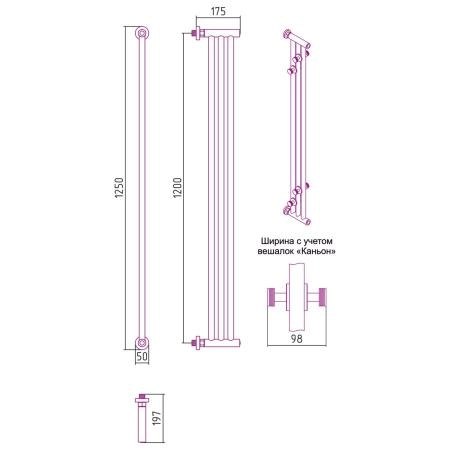 Полотенцесушитель Сунержа Хорда 50x1250 водяной
