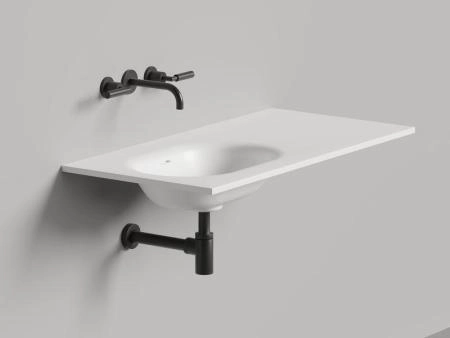 Раковина Salini ONDA FLOW OVAL S-Stone покраска RAL матовая 200x70 1402204MNF столешница без отв.смесителя