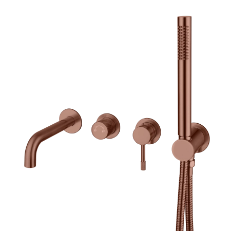 Смеситель встроенный + ручной душ + излив Boheme Uno Brushed Bronze 464-3-BRB