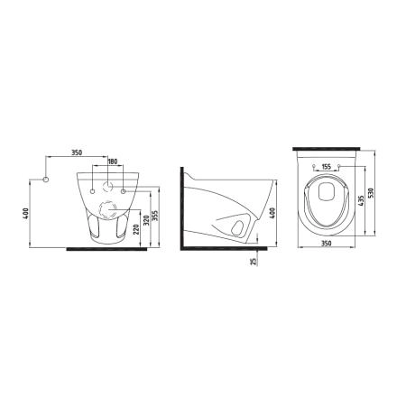 Унитаз Bien ORGANIC подвесной с сиденьем микролифт OGKA052N1VP0W3000