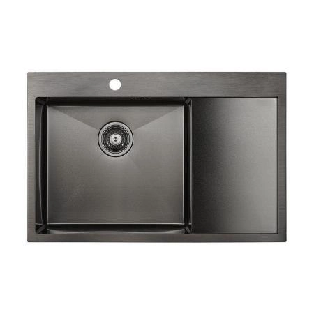 Кухонная мойка Paulmark ATLAN L PM217851-GML вороненая сталь левая 780х10мм нерж. Сталь