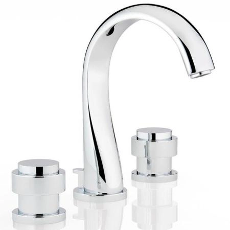 THG Diplomate Smooth Rings Смеситель для раковины на 3 отверстия, с донным клапаном, цвет: хром