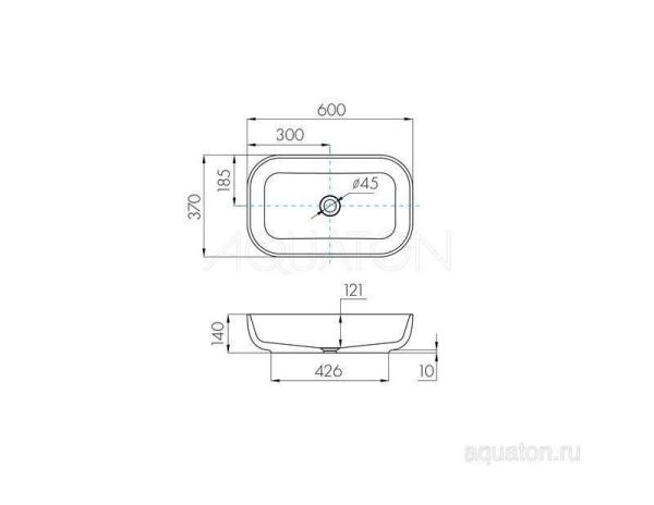 Раковина AQUATON Лола 60 1A73313KLK010 литьевой мрамор