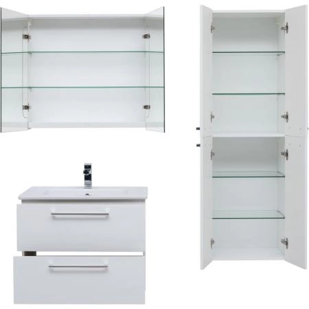 Тумба Dreja GIO 80 см под умывальник белый глянец, подвесная