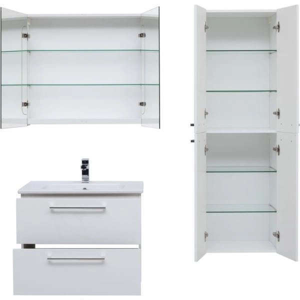 Тумба Dreja GIO 80 см под умывальник белый глянец, подвесная