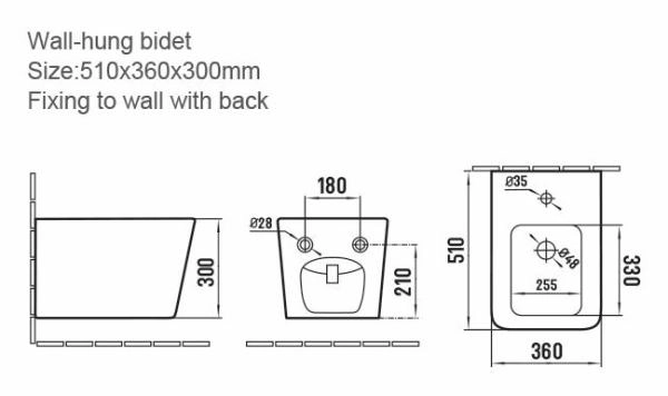 Zen биде глянец белый 967-BIDET-W