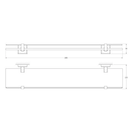 Полка с держателями матовое стекло;  ARTWELLE Hagel 992760 хром