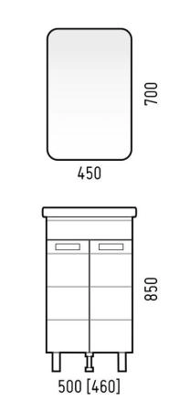 Тумба под раковину Денвер 50, Сомо 50 / Фостер 50