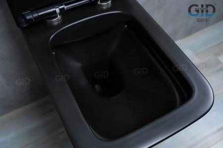 Унитаз Gid Tr2144Bm 52 см подвесной безободковый микролифт черный матовый