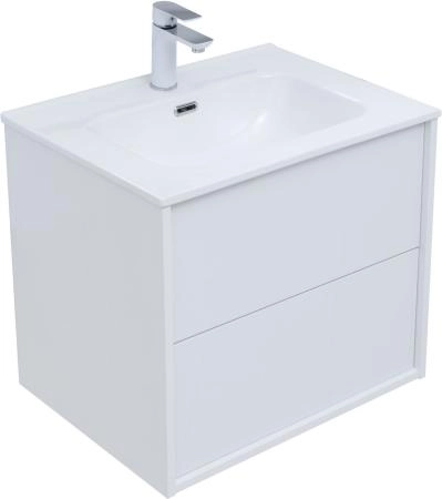 Тумба под раковину Aquanet Lino 60 (Flat) белый глянец
